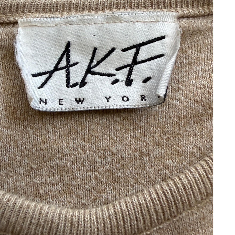 AKF New York Vintage Brown Colorblock Cotton Sweater Womens Medium Made in USA - Picture 3 of 7